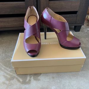 Micheal Kors Ariel Platform Cross Strap Heels